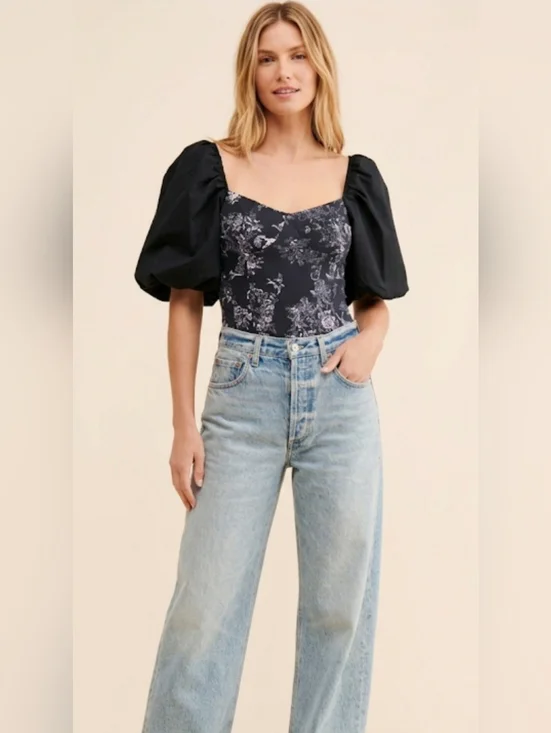 Free People Prairie Rose Bodysuit NWT Sz Large - Picture 4 of 7